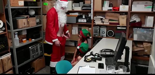  Thief Elves Fucked By Santa in The Security Room